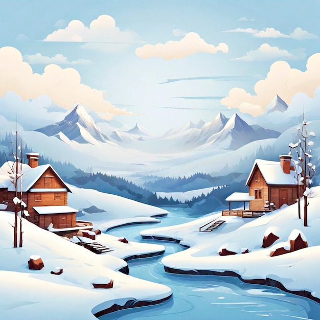 winter landscapes vectors