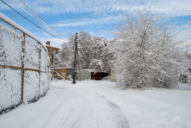 Foto corsia invernale della città