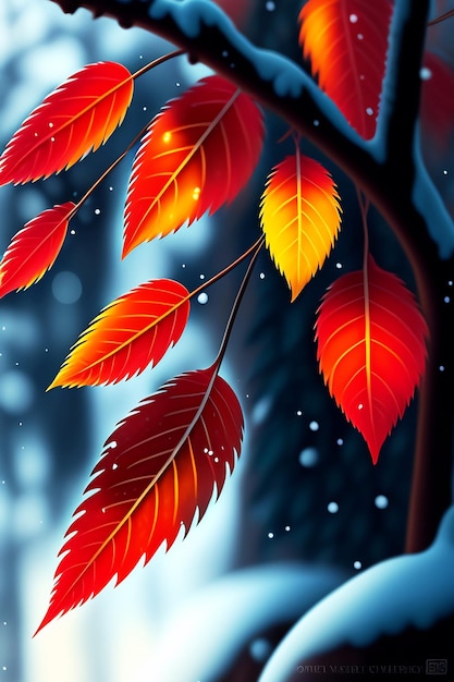 winter leaves Generator by Ai