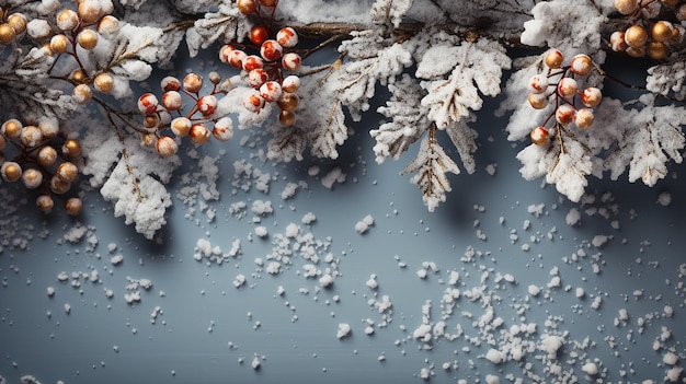 Winter Magic Christmas Tree Branches with Garland and Falling Snow