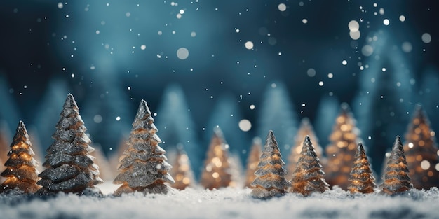 Winter magic festive christmas tree decorations in dreamy generative ai