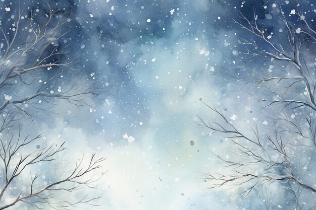 Photo winter magic sparkling snow branches and twinkling stars