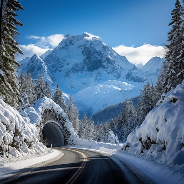 Winter majesty mountain covered with snow