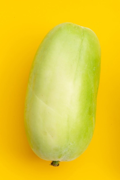 Winter melon on yellow background