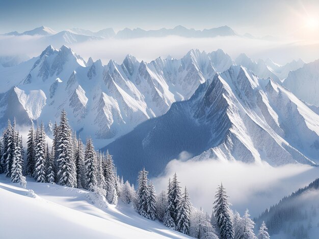 Winter mountain landscape