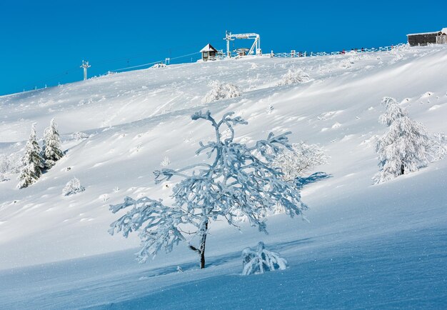 Winter mountain snowy landscape