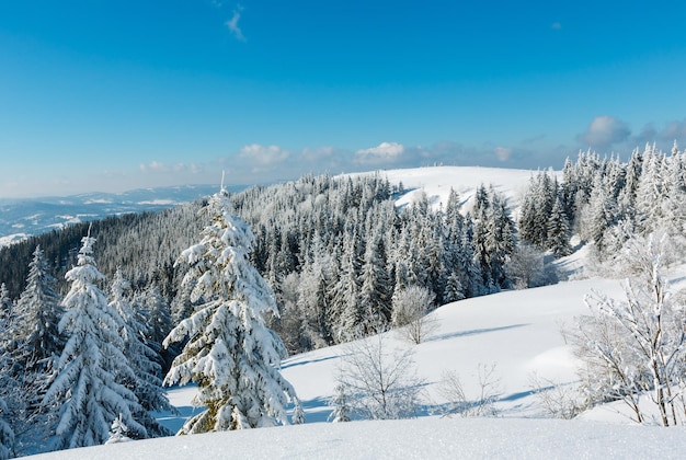 Winter mountain snowy landscape