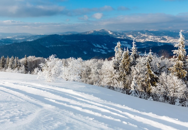 Winter mountain snowy landscape