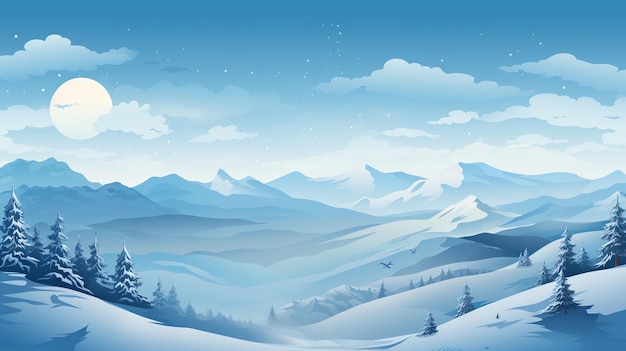 winter mountain with snow