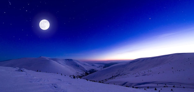 Winter mountains landscape