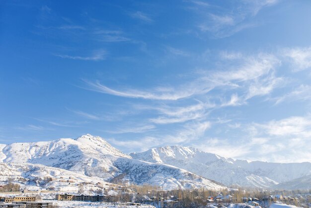 Winter in the mountains of uzbekistan tien shan mountains rest in the mountains in winter