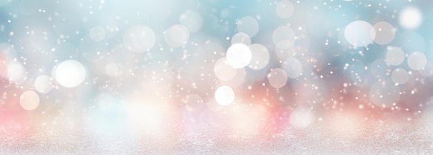 Photo winter new year or christmas abstract background with snowflakes glitter and bokeh on a light background