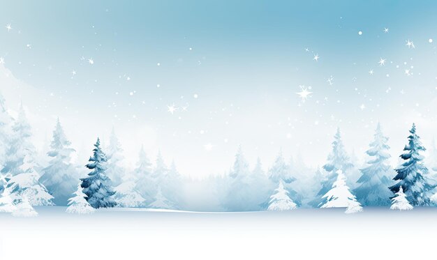 Winter Night Scenery With Snowcovered Trees Blue dark tones Christmas background Generative AI