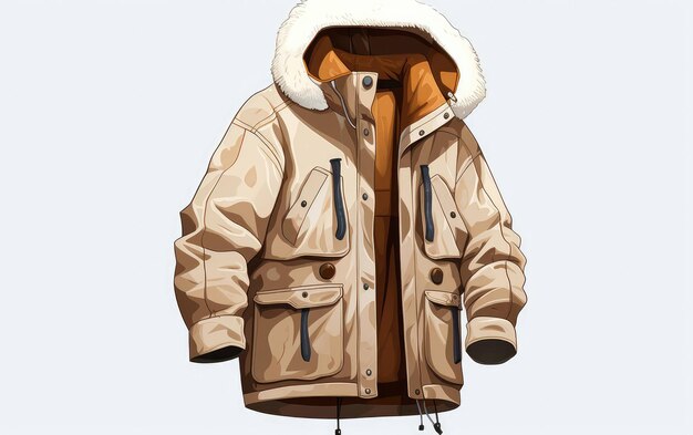 Winter Parka on White Background