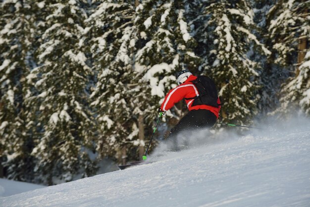 Photo winter people fun and ski