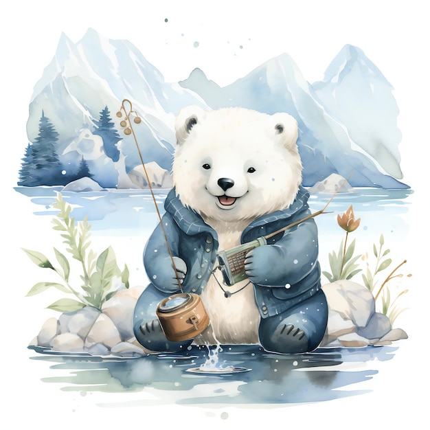 Winter Polar Bear Clipart