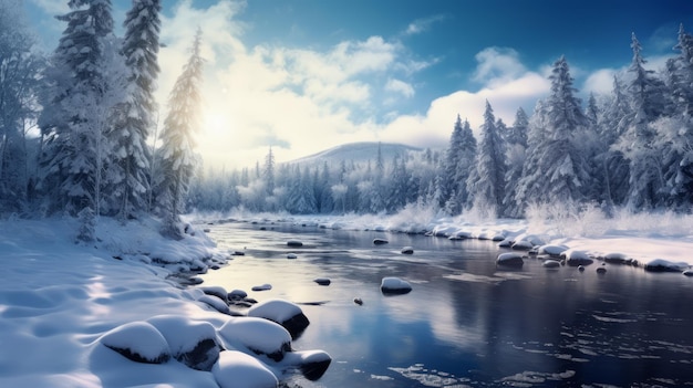 Winter river download stunning nature wallpaper in quebec province