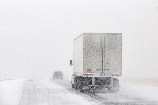 Photo winter road conditions on i80 in southern wyoming near veadauwoo and buford wy