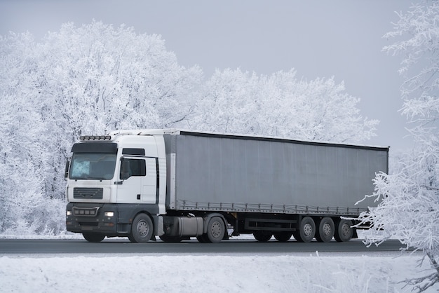 Winter road transportation truck.