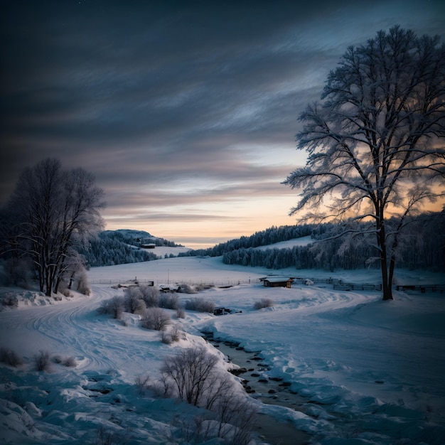 Winter's dramatische schoonheidsavondcollage