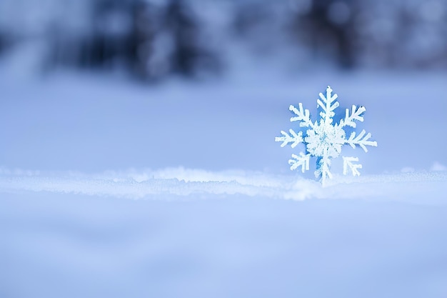 Winter's Magic 얼어붙은 저온 생성 AIxA에서 반짝이는 눈송이의 클로즈업