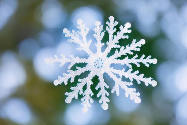 Winter's pracht sprankelende sneeuwvlok close-up gegenereerd AIxAxAxA