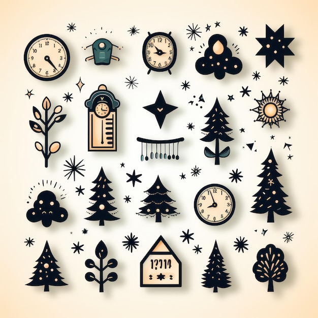 Winter's Whimsical Snowflake Doodles A Vector Image Celebrating Love