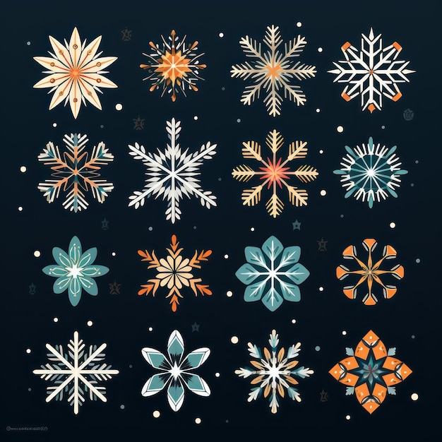 Winter's Whimsical Snowflake Doodles A Vector Image Celebrating Love