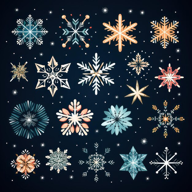 Winter's Whimsical Snowflake Doodles A Vector Image Celebrating Love