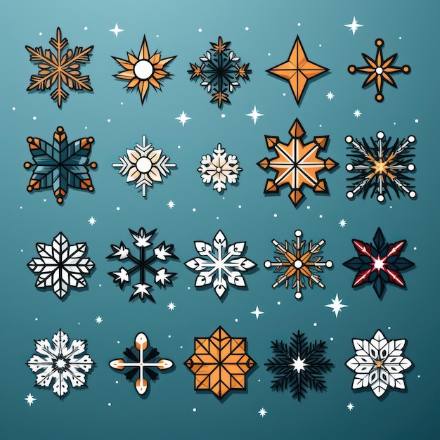 Photo winter's whimsical snowflake doodles a vector image celebrating love