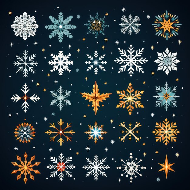 Winter's Whimsical Snowflake Doodles A Vector Image Celebrating Love