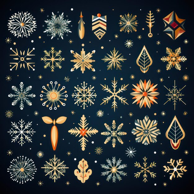 Winter's Whimsical Snowflake Doodles A Vector Image Celebrating Love