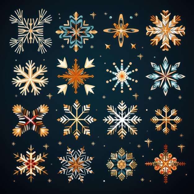 Winter's Whimsical Snowflake Doodles A Vector Image Celebrating Love