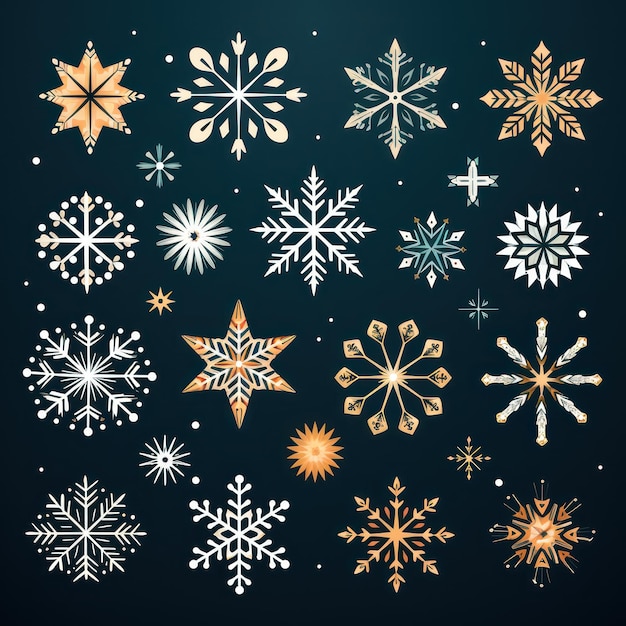 Winter's Whimsical Snowflake Doodles A Vector Image Celebrating Love