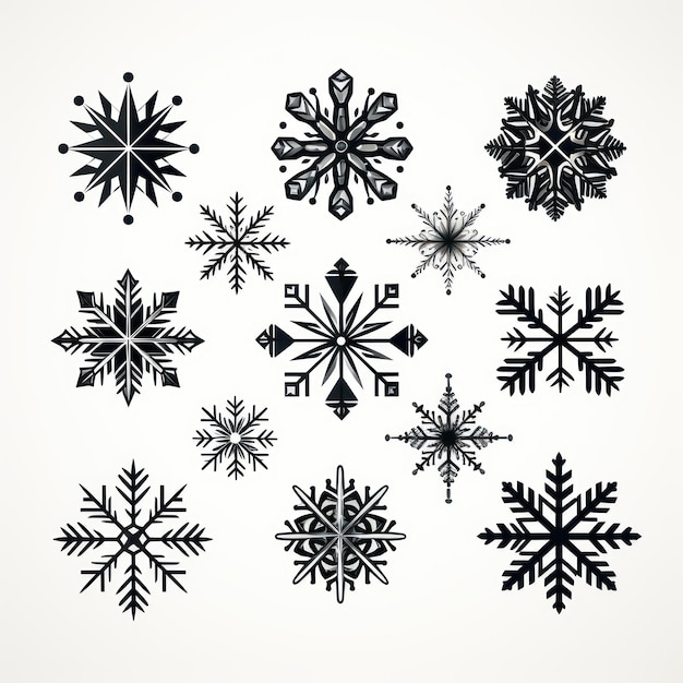 Photo winter's whimsical snowflake doodles a vector image celebrating love