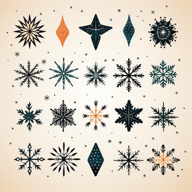 Photo winter's whimsical snowflake doodles a vector image celebrating love