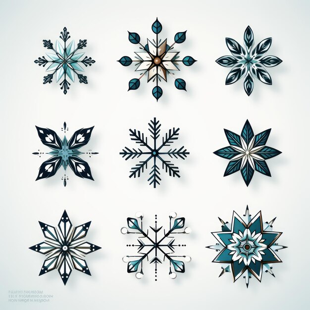 Photo winter's whimsical snowflake doodles a vector image celebrating love