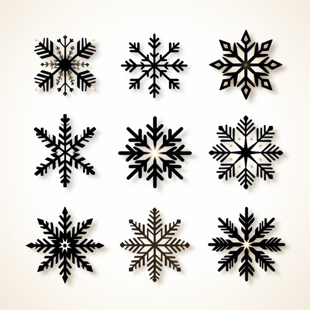 Photo winter's whimsical snowflake doodles a vector image celebrating love