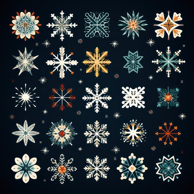 Winter's Whimsical Snowflake Doodles A Vector Image Celebrating Love