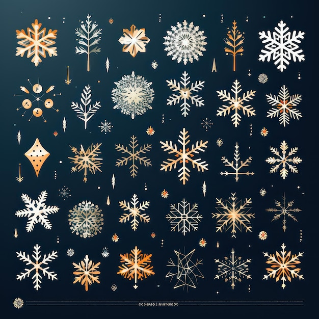 Winter's Whimsical Snowflake Doodles A Vector Image Celebrating Love