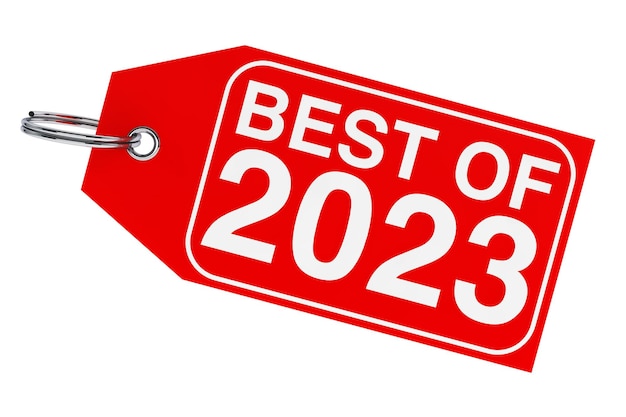 Концепция зимней распродажи Best Of 2023 New Year Tag 3d Rendering