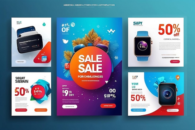 Winter Sale Social Media Web Banner Template Design Digitale poster voor reclame Vierkante sjablonen voor publicaties en reclame