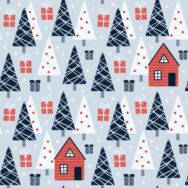 winter scandinavian seamless pattern new year christmas holidays for paper fabric wrap