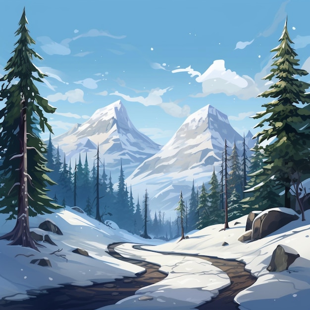 Winter scene background