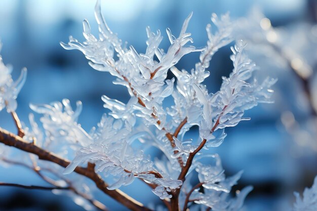 Winter scène Gevrozen plant concept van bevroren natuur.