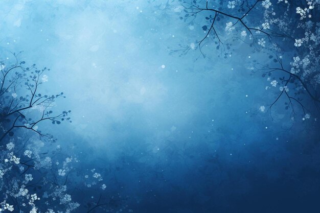 雪の結晶と青い背景の冬景色。