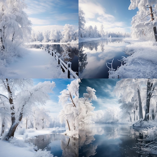 Winter scenery art