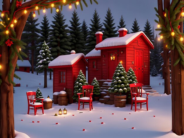 Winter scenery art