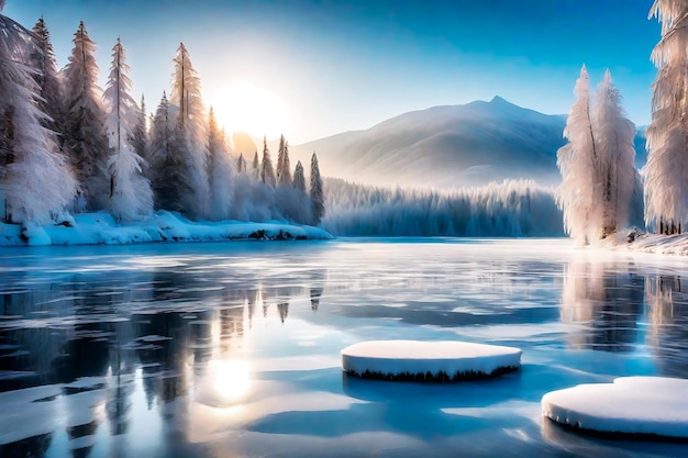 Winter scenery art