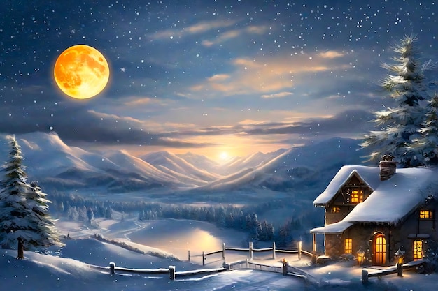 Winter scenery art